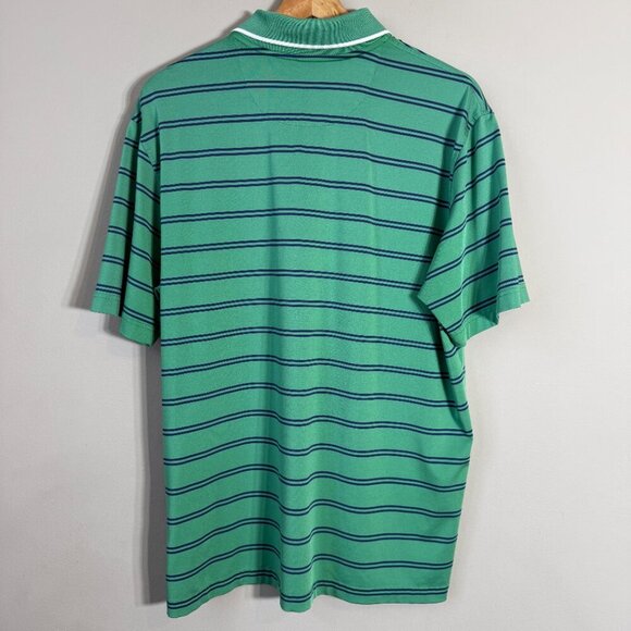 Brooks Brothers Performance Series Striped Polo Shirt Men's Large Green Golf - Picture 7 of 10